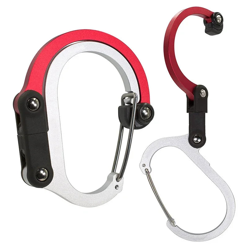 Multifunctional Hybrid Gear Clip Carabiner 360 Degree Rotating Hook Strong Buckle Camping Hiking Travel Backpack Outdoor Gadget