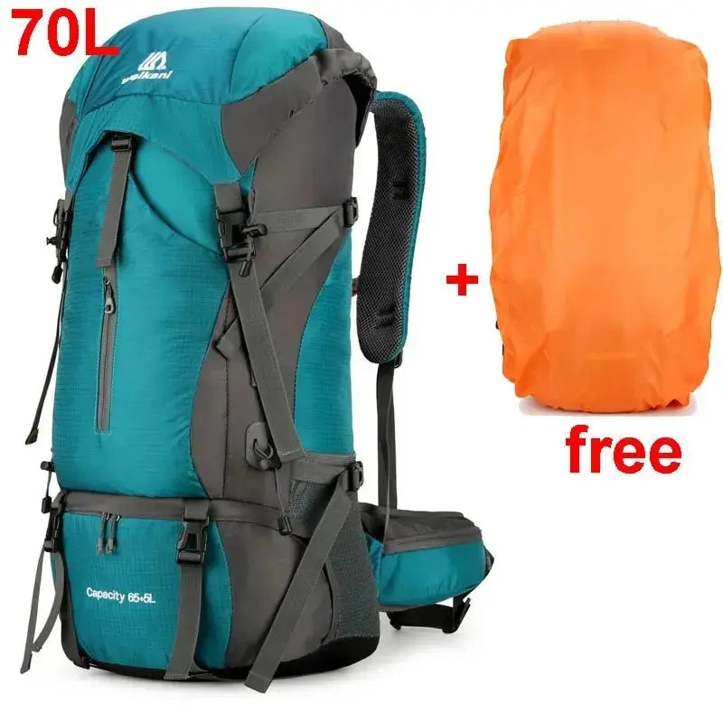 Waterproof Nylon Bag Camping Travel Backpack With Rain Cover Outdoor Hiking Mountaineering Men Shoulder Climbing Traveling Bags