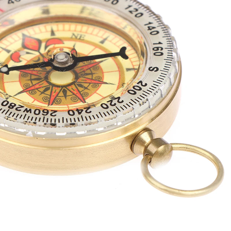 High Quality Camping Hiking Pocket Brass Golden Compass Portable Compass Navigation for Outdoor Activities