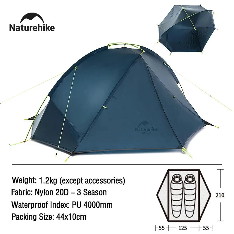 Naturehike Tagar Camping Tent Ultralight 4000mm Waterproof Canopy Tents 1-2 Person Quick Build Outdoor Backpack Cycling Tent