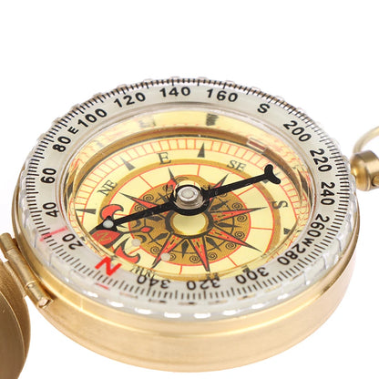 High Quality Camping Hiking Pocket Brass Golden Compass Portable Compass Navigation for Outdoor Activities