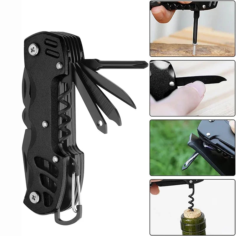 Multifunctional Folding Knife Swiss Army Portable Stainless Steel Pocket Knifes Outdoor Camping Emergency Combination Tool