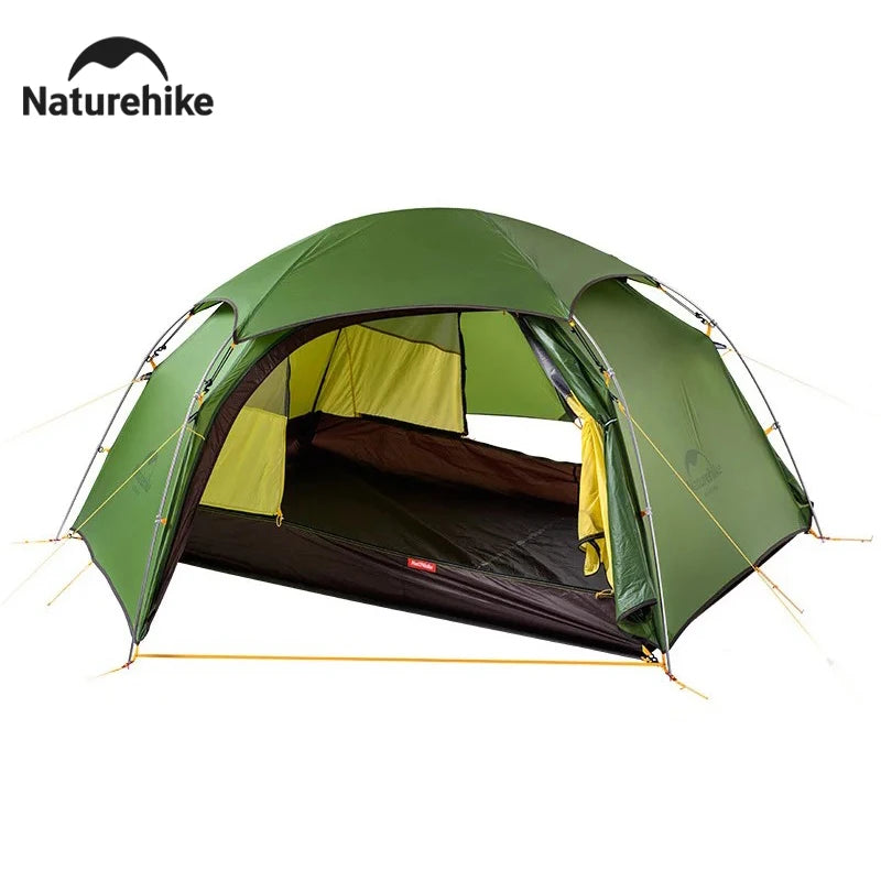 Naturehike Cloud Peak Camping Tent Waterproof Portable T-shape Zipper Hiking Tent Outdoor 4 Season Nylon 2 Person Backpack Tent