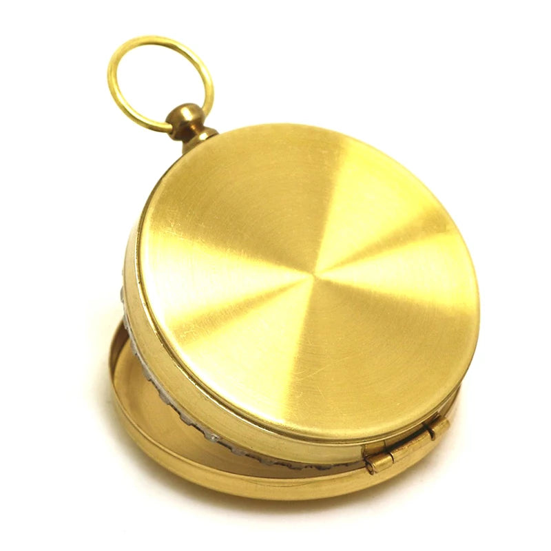 High Quality Camping Hiking Pocket Brass Golden Compass Portable Compass Navigation for Outdoor Activities