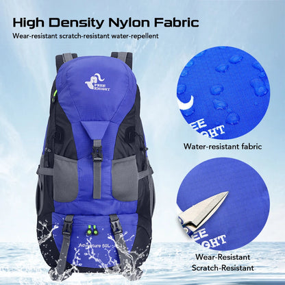 Free Knight 50L Hiking Backpack Water-resistant Camping Backpack Bag Daypack for Backpacking Traveling Trekking Climbing