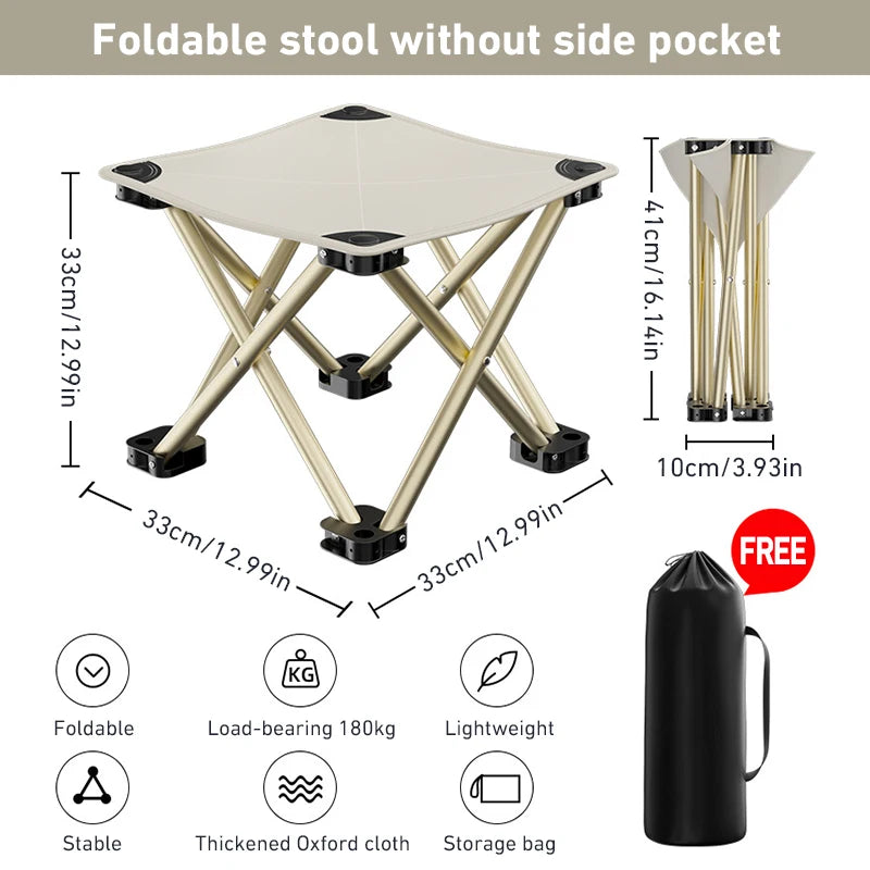 Outdoor Portable Folding Stool Camping Collapsible Foot Stool Hiking Beach Travel Picnic Fishing Seat Tools Ultralight Picnic