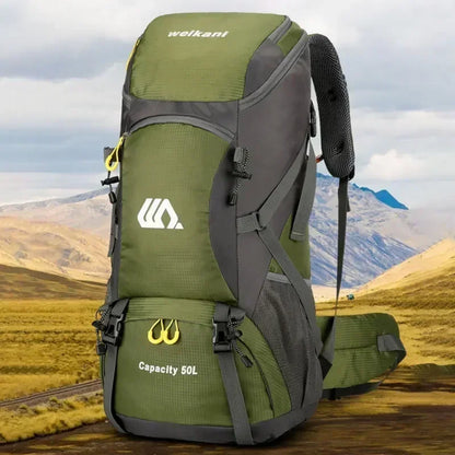 50L Travel Backpack Camping Men Large Hiking Bag Tourist Rucksack Waterproof Outdoor Sports Climbing Mountaineering Bag Luggage