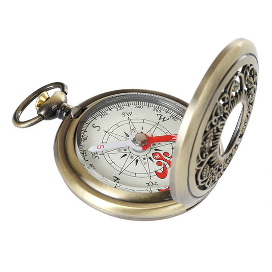 Vintage Bronze Pocket Compass Retro Outdoor Hiking Navigation Compass Kid Gift Retro Pocket Watch Compass Outdoor Tool