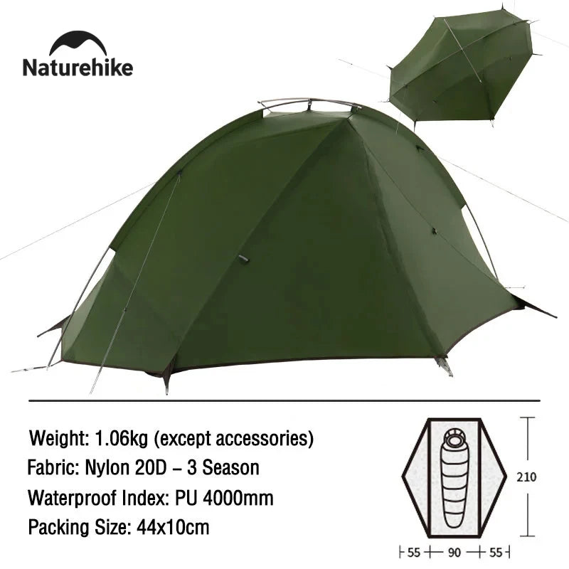 Naturehike Tagar Camping Tent Ultralight 4000mm Waterproof Canopy Tents 1-2 Person Quick Build Outdoor Backpack Cycling Tent