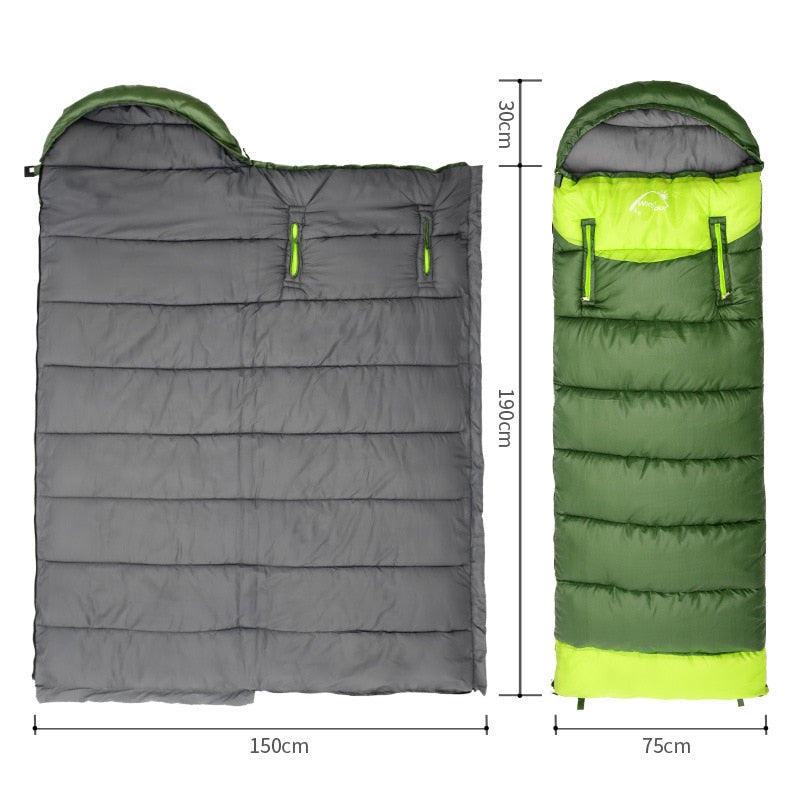 Spring and autumn outdoor camping double splicing cotton sleeping bag