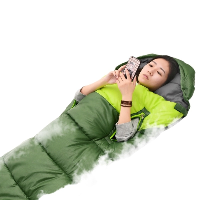 Spring and autumn outdoor camping double splicing cotton sleeping bag