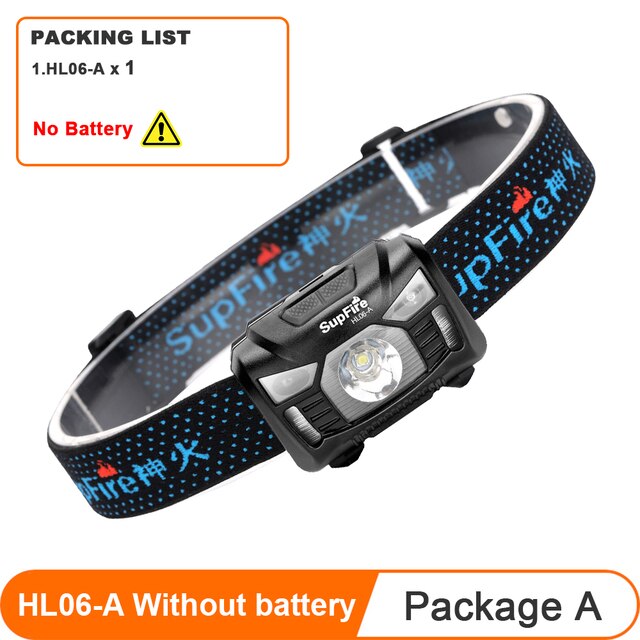 Motion Sensor Head Light Use AAA Battery Headlamp Waterproof for Camping