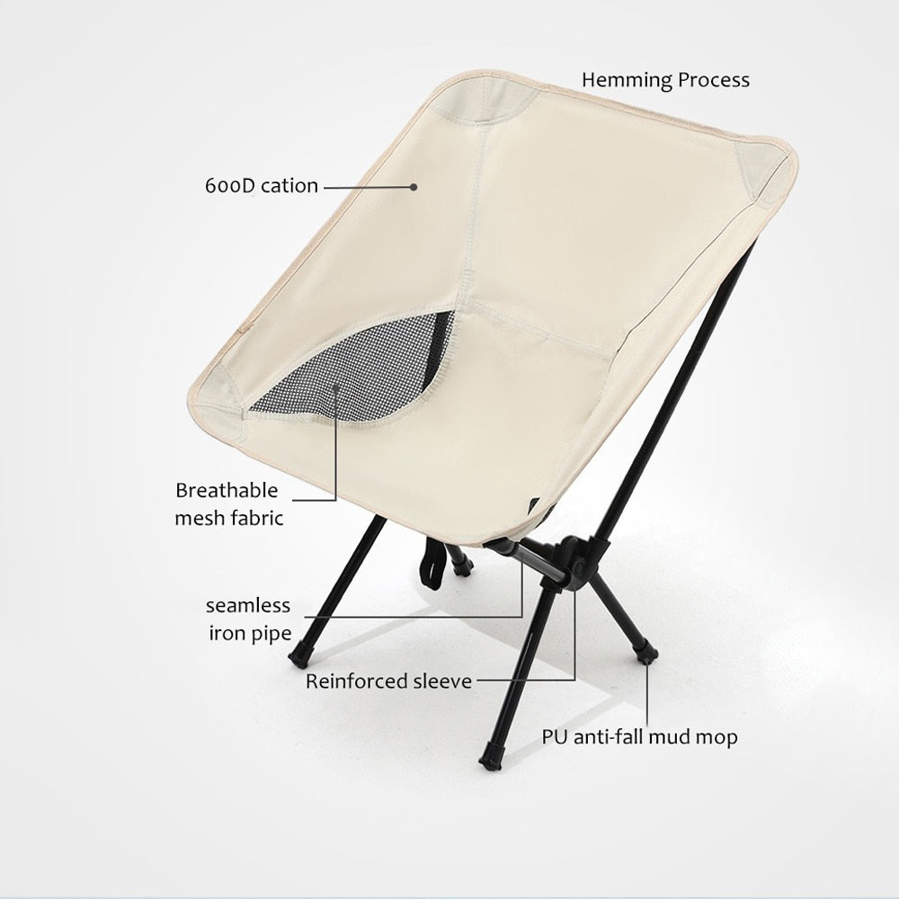 Chair Oxford Cloth Folding Lengthen Seat for Fishing BBQ Picnic Beach Ultralight Chairs