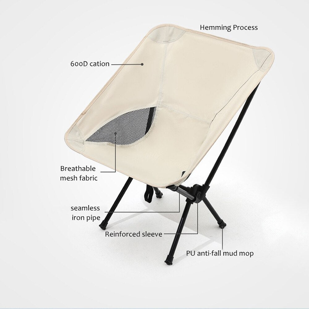 Chair Oxford Cloth Folding Lengthen Seat for Fishing BBQ Picnic Beach Ultralight Chair