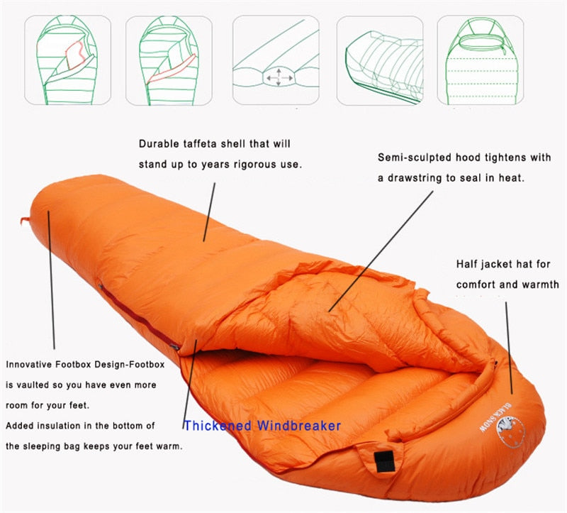 Sleeping Bag Fit for Winter Thermal 4 Kinds of Thickness Camping Travel