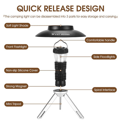 Camping Light USB Rechargeable 3 Lighting Modes