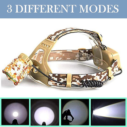 Waterproof LED Headlamp Powerful T6 Camouflage Headlight