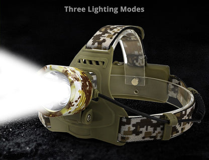 Waterproof LED Headlamp Powerful T6 Camouflage Headlight