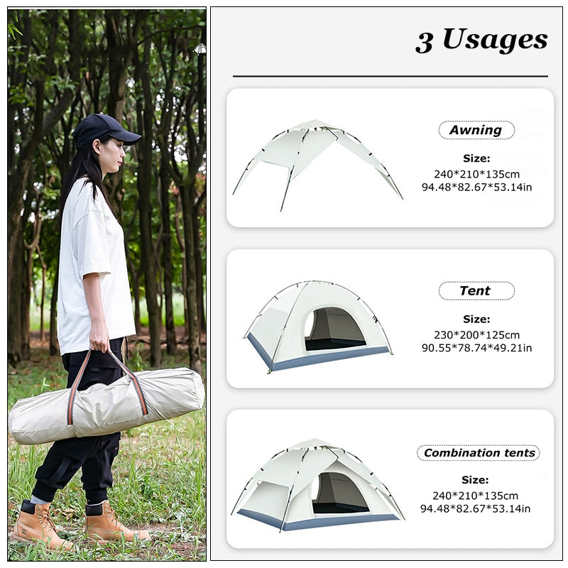 Pop Up Tents for Camping 3-4 Person Outdoor