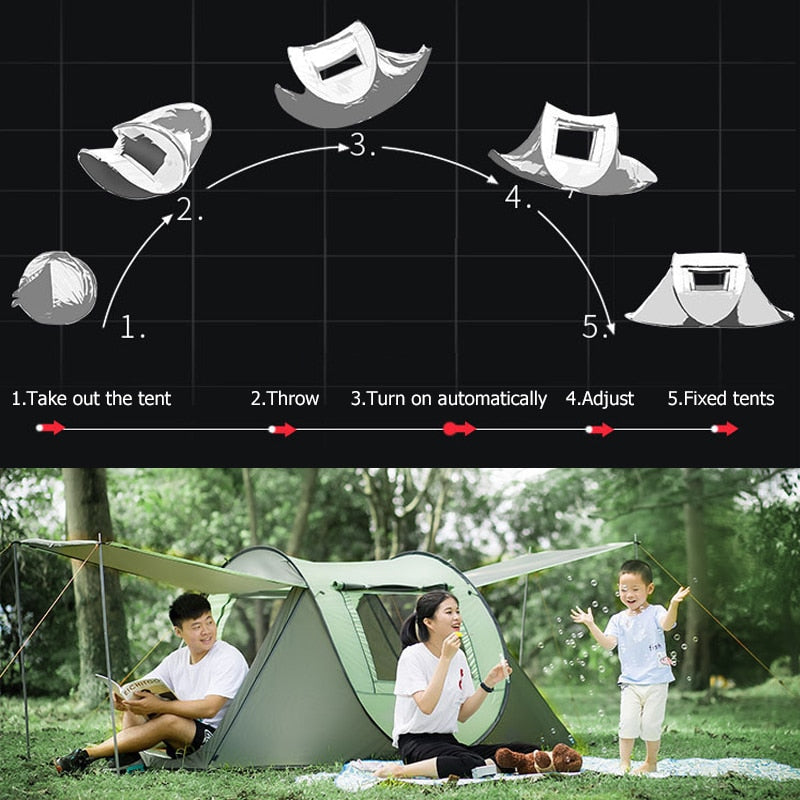 Pop Up Tents for Camping 3-4/5-8 Person Waterproof