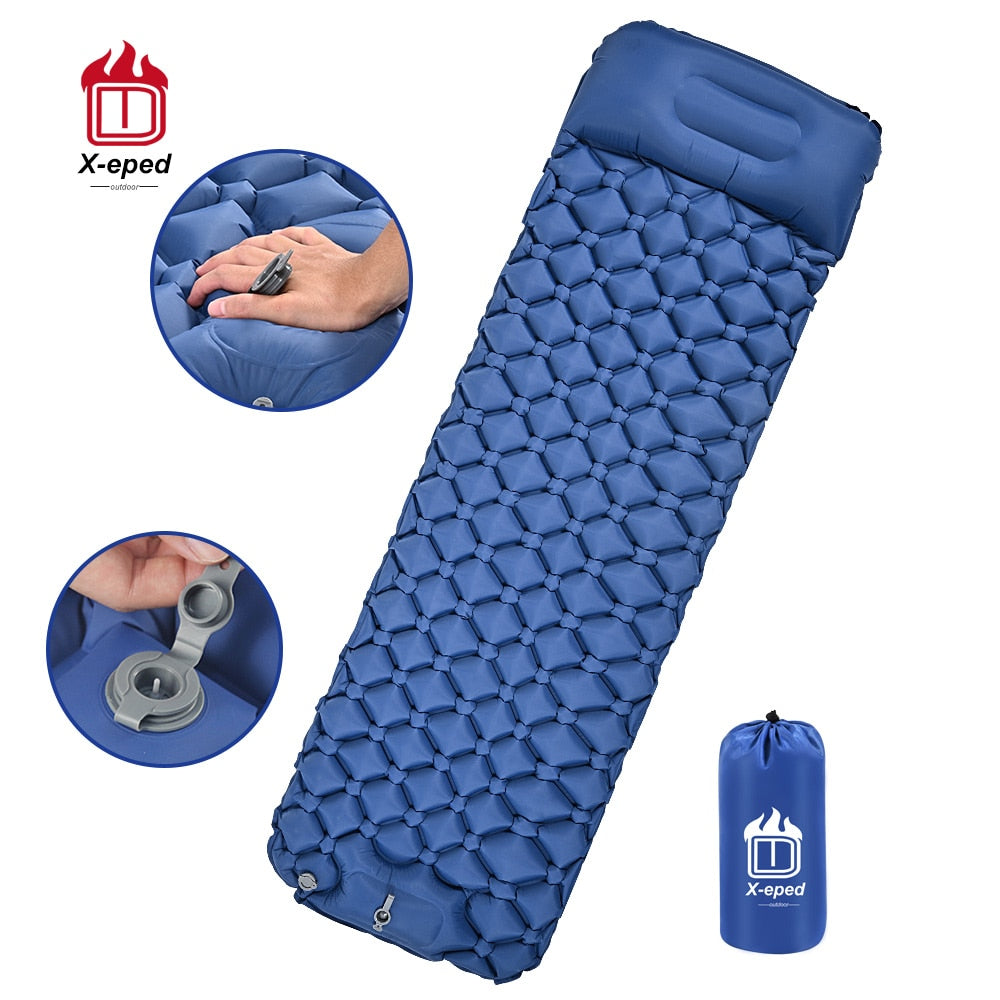 X-eped Camping Mat Sleeping Pad Self Inflatable Mattress With Pillow