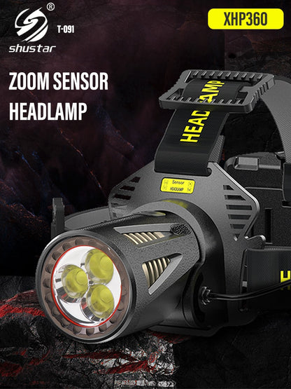 Headlamp Rechargeable Light Headlight Camping Hiking Led Flashlights