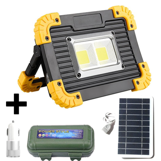 Solar Panel Set Spotlight Portable Solar Power Saving COB LED Travel Light